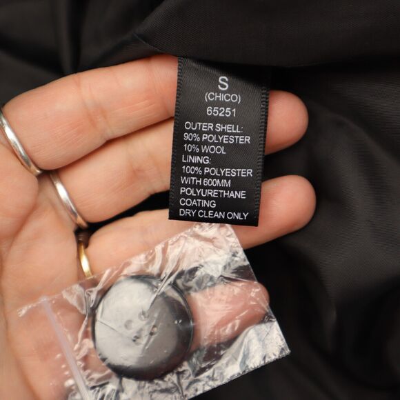 Ambiance Apparel Jacket Womens S Black Plain Long Sleeve Button Down Collared - Picture 3 of 16